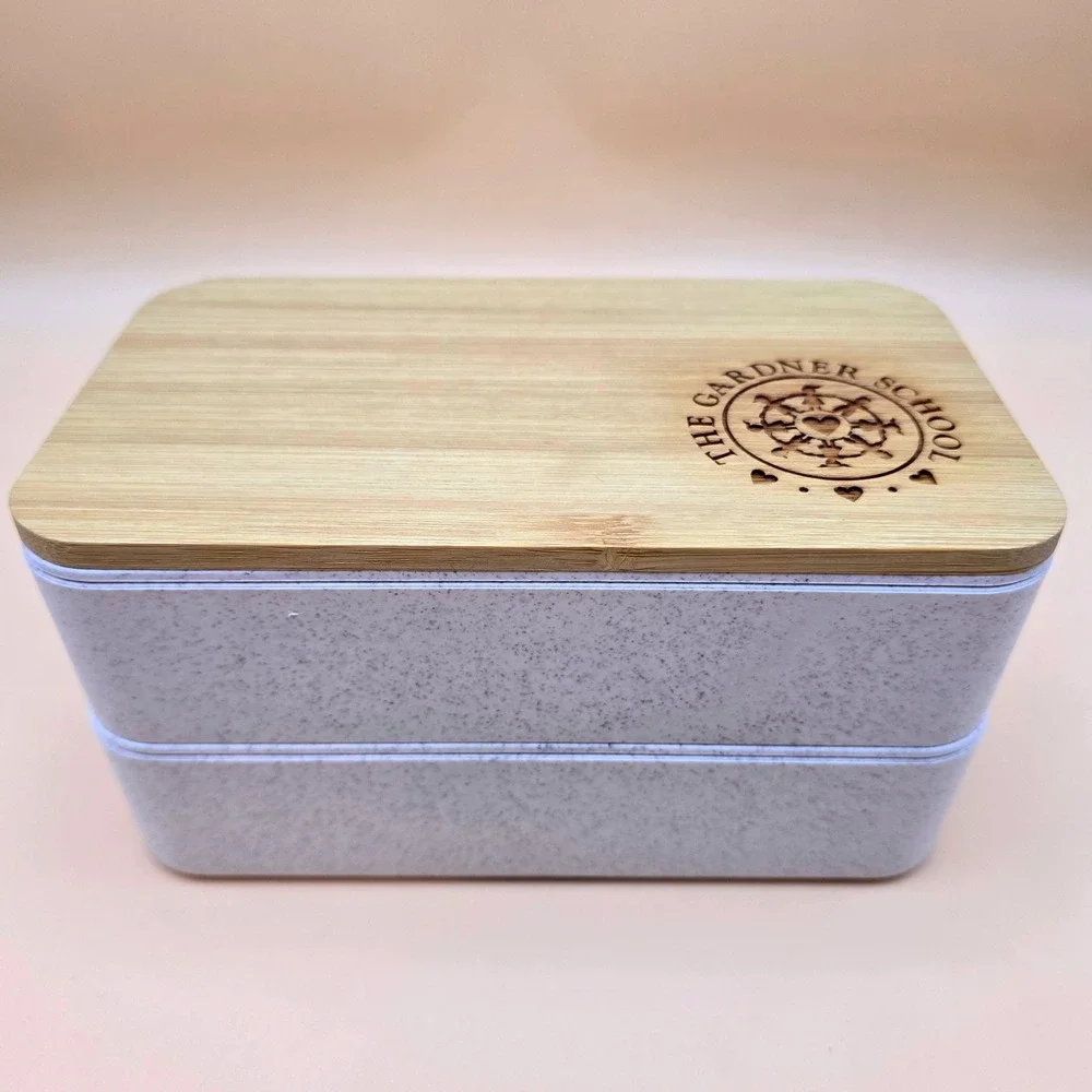 Bamboo Lid White Speckled Meal Prep Container Set